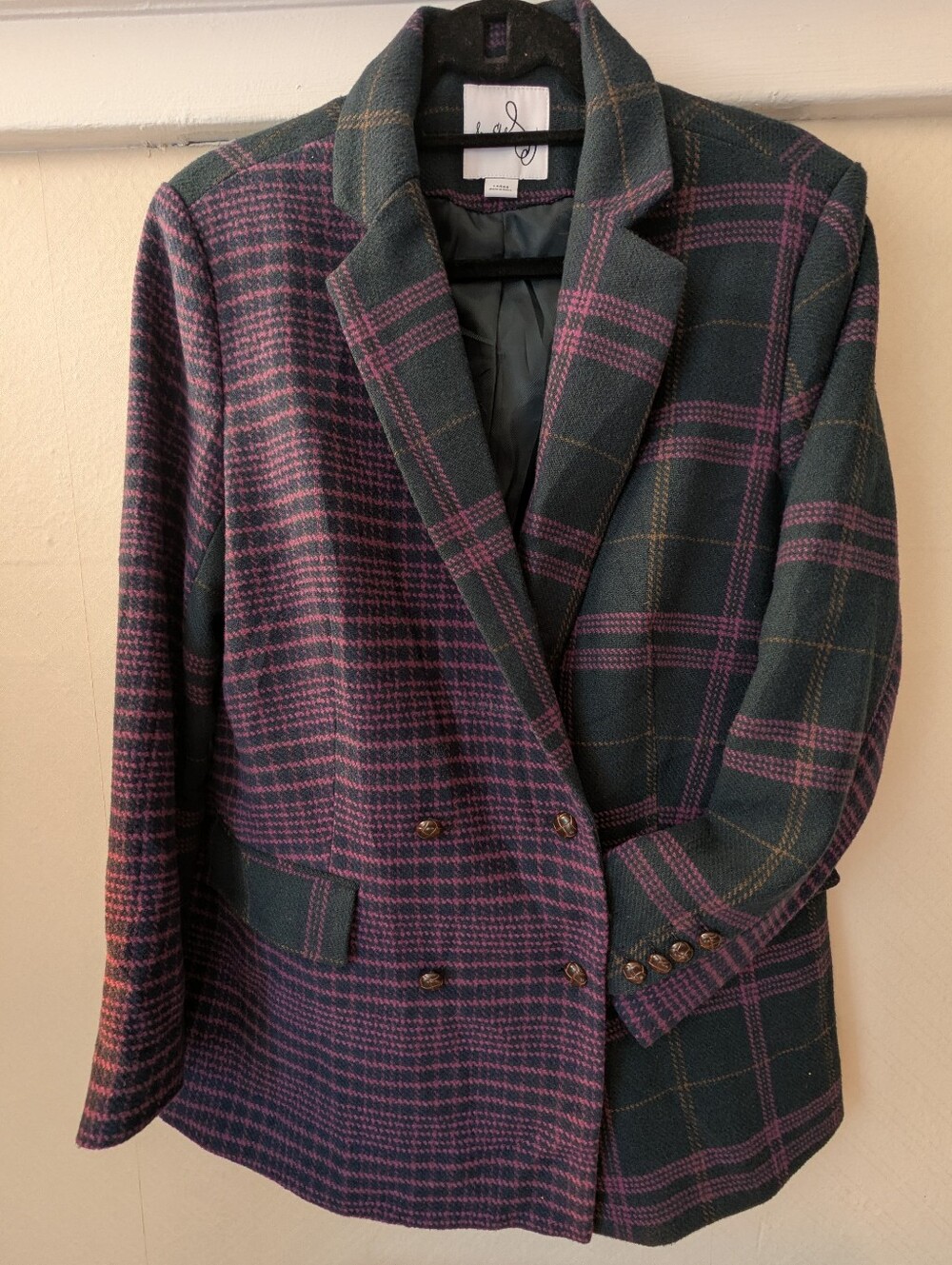 Purple Plaid Sam Edelman Coat Blazer Size L